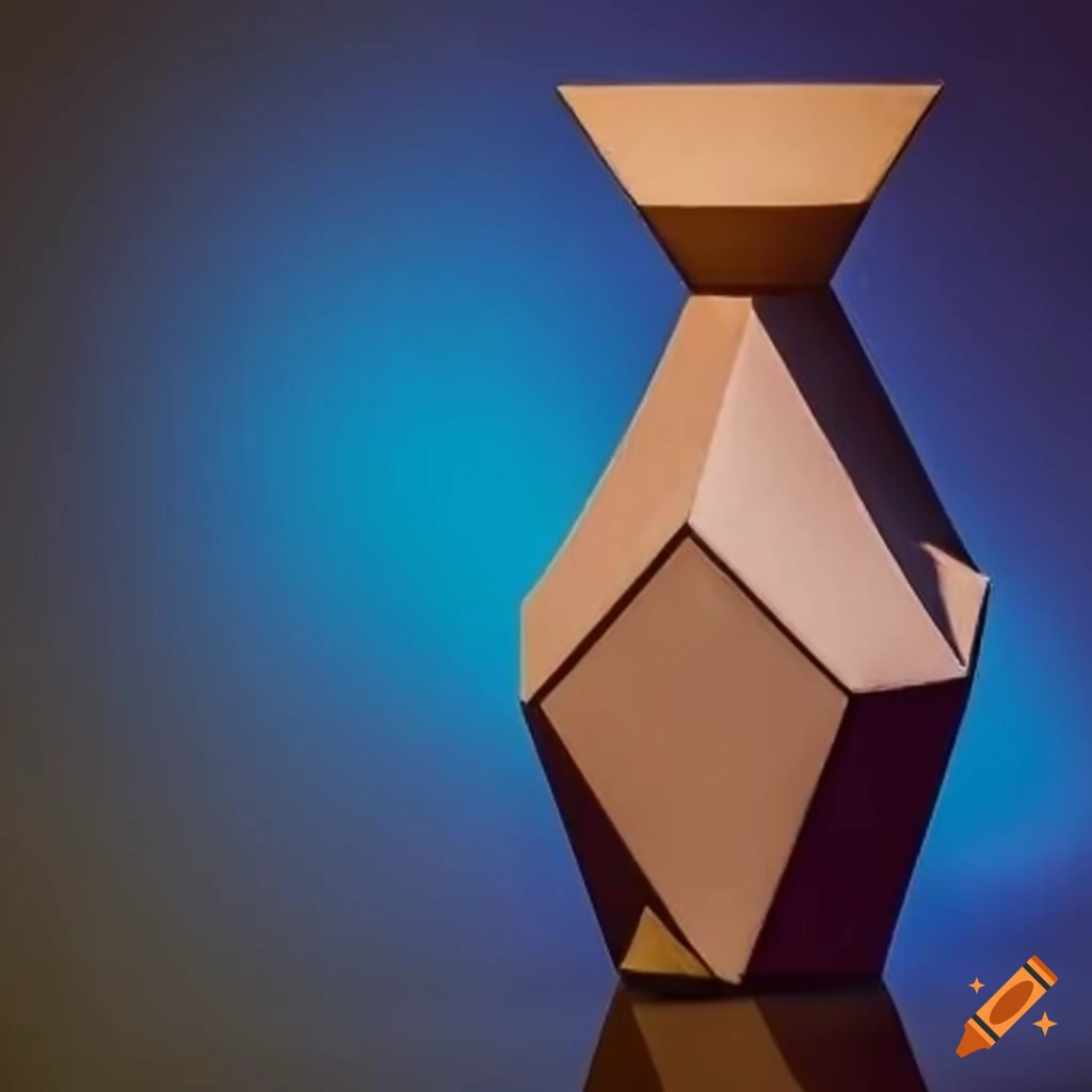 cubist vase with dramatic lighting