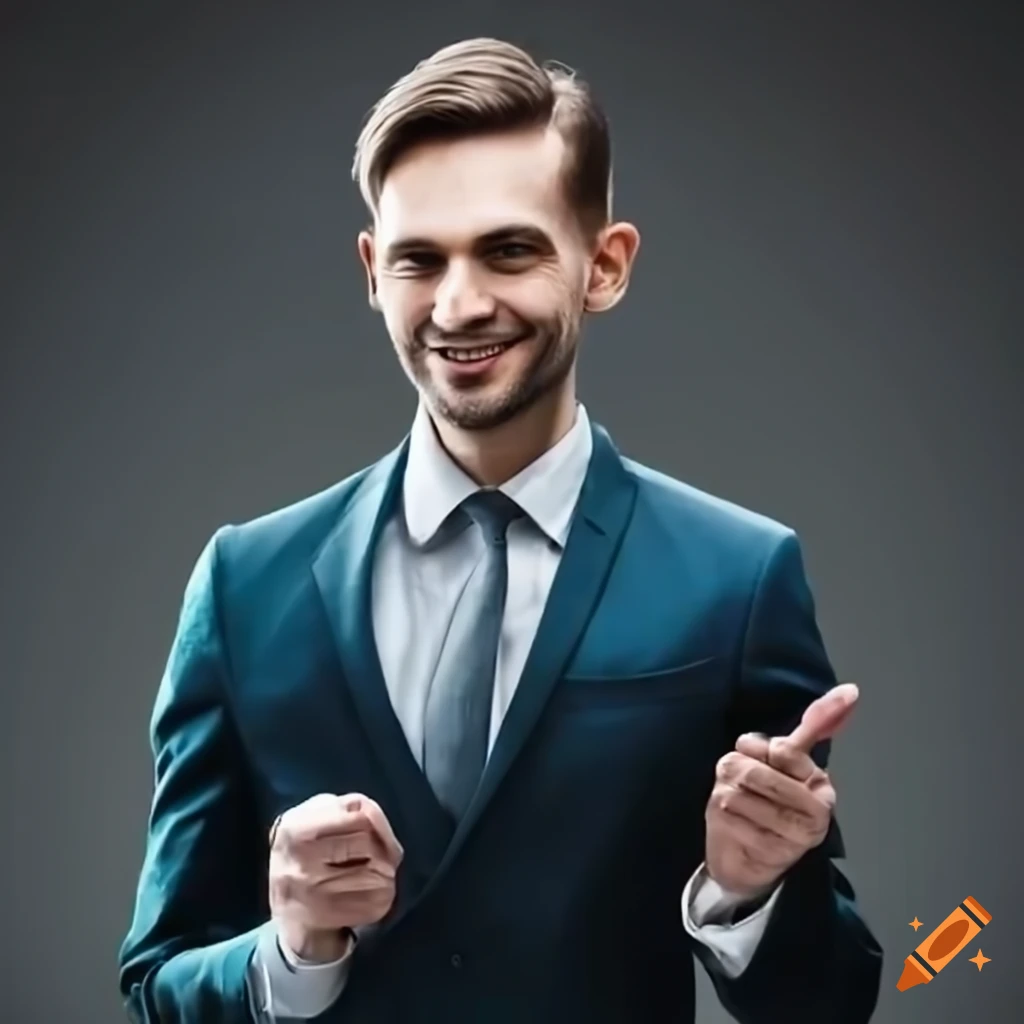smiling businessman indicating satisfaction