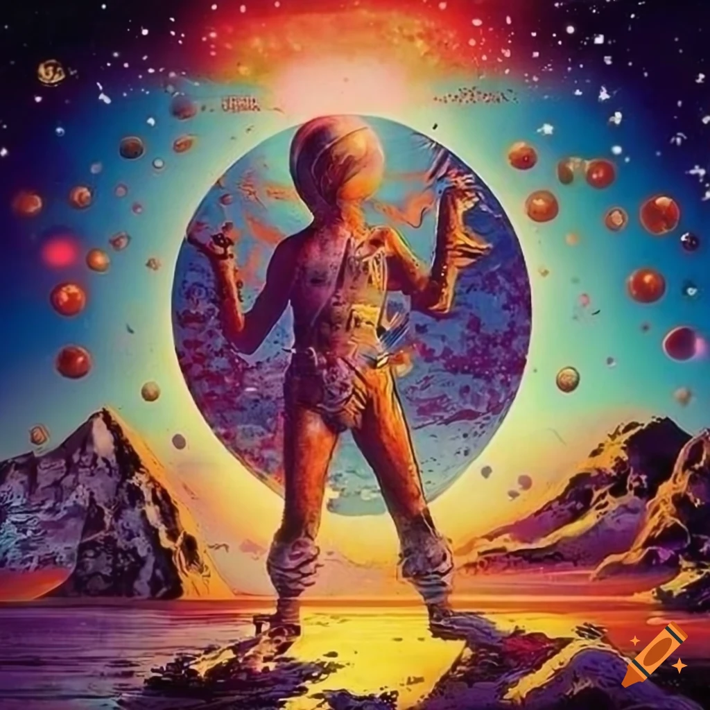 Psychedelic Vintage Science Fiction Cover Art On Craiyon psychedelic-vintage-science-fiction-cover-art-on-craiyon