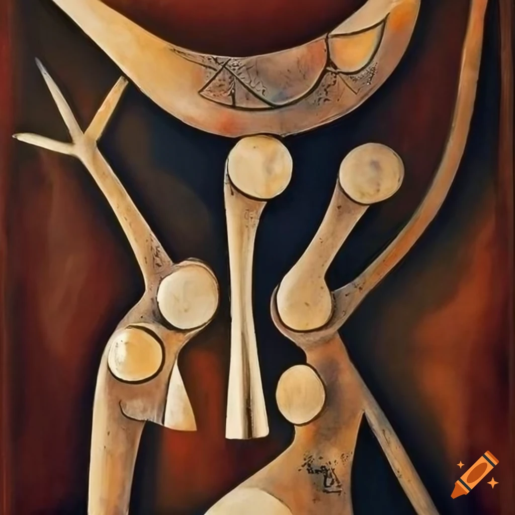 surreal artwork inspired by wifredo lam and Picasso