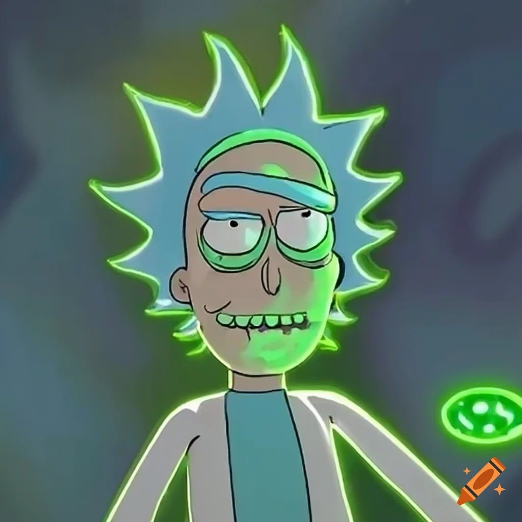 green lantern illustration of Rick and Morty