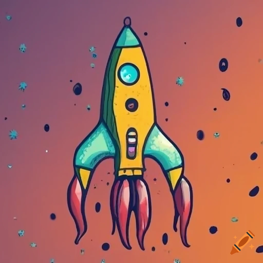 Cartoon Human Moon Day Space Rocket Drawing Elements PNG Images | PSD Free  Download - Pikbest