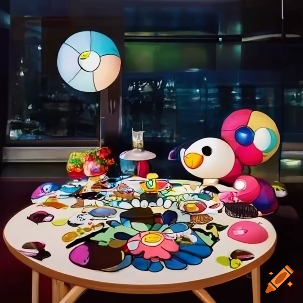 artwork of Alfresco dining by Chiho Aoshima and Takashi Murakami