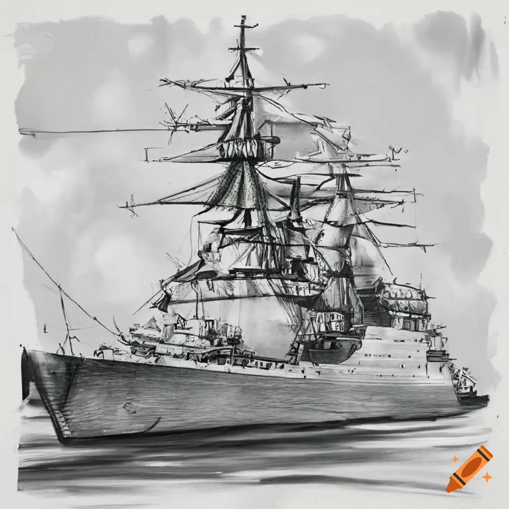 illustration of naval combat
