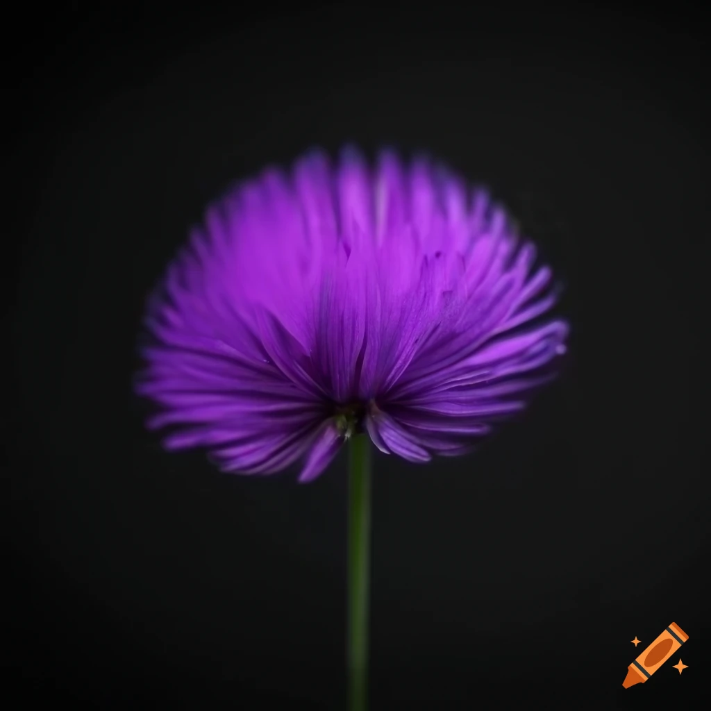 close-up of a purple flower on black background
