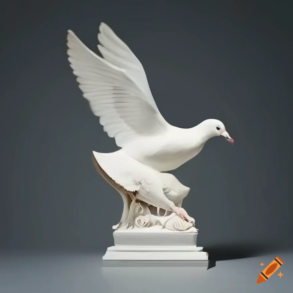 Sculpture of a white dove by antonio canova