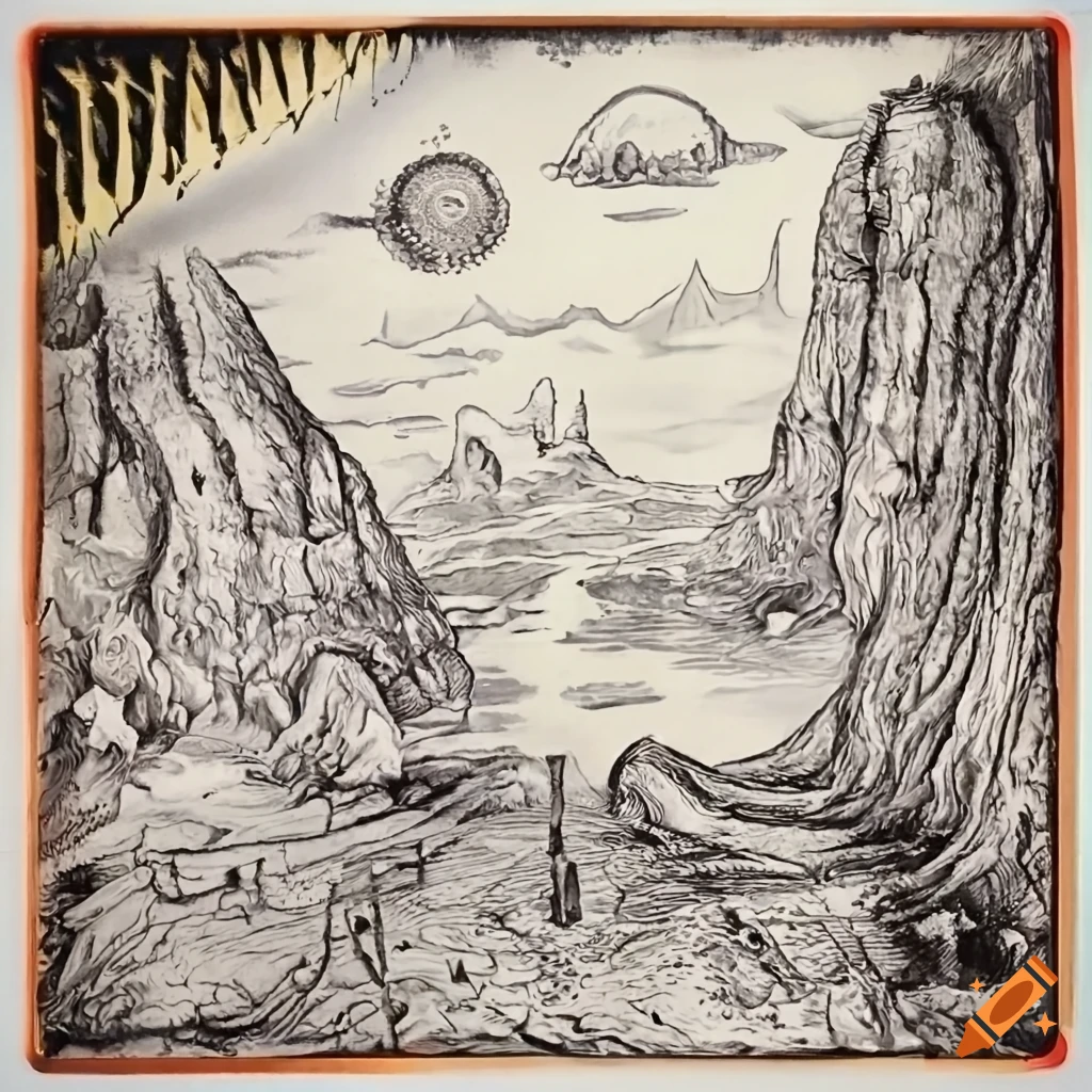 vintage psychedelic cover art featuring an Alien playing a synthesizer