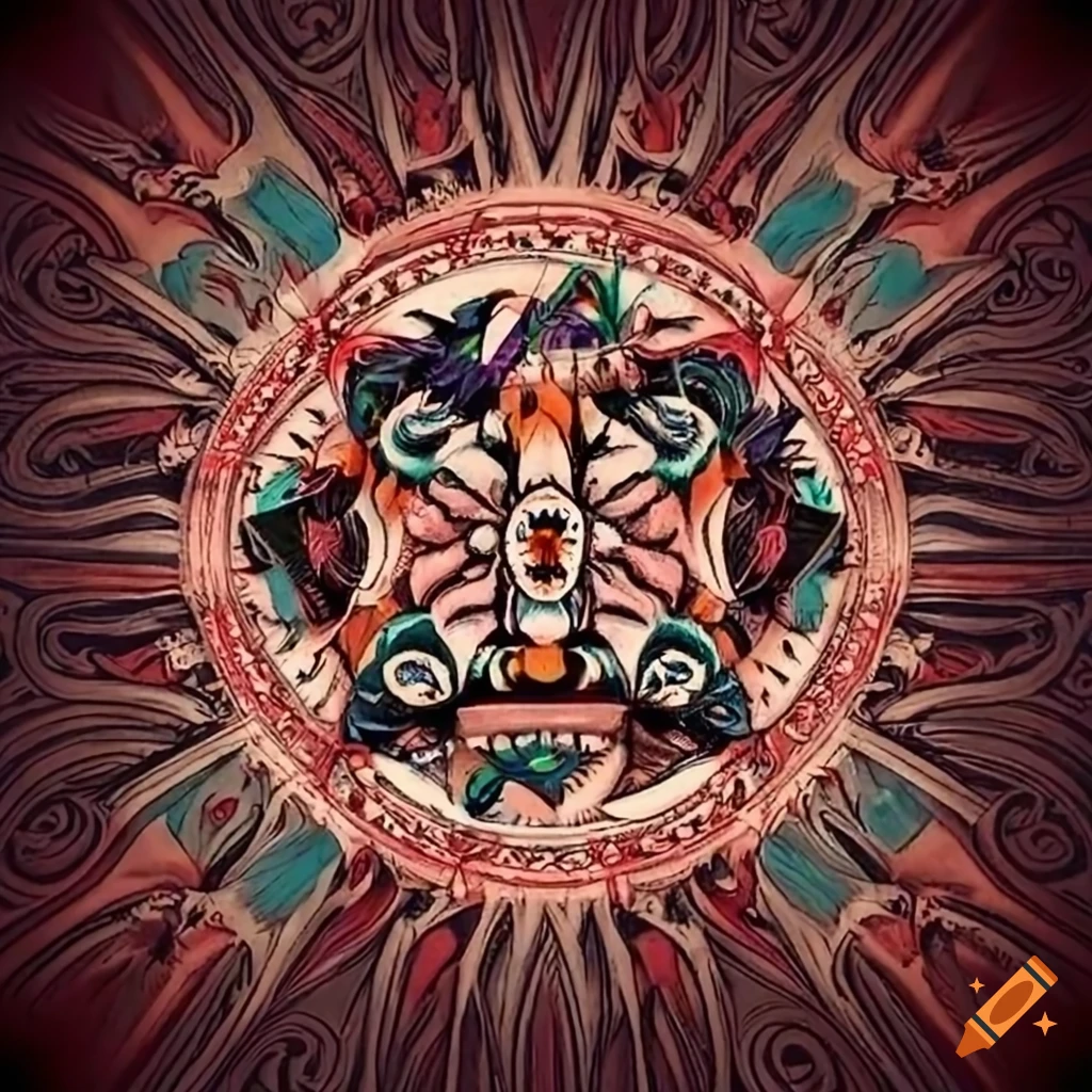 tattoo design inspired by South West Native American and Maori art styles