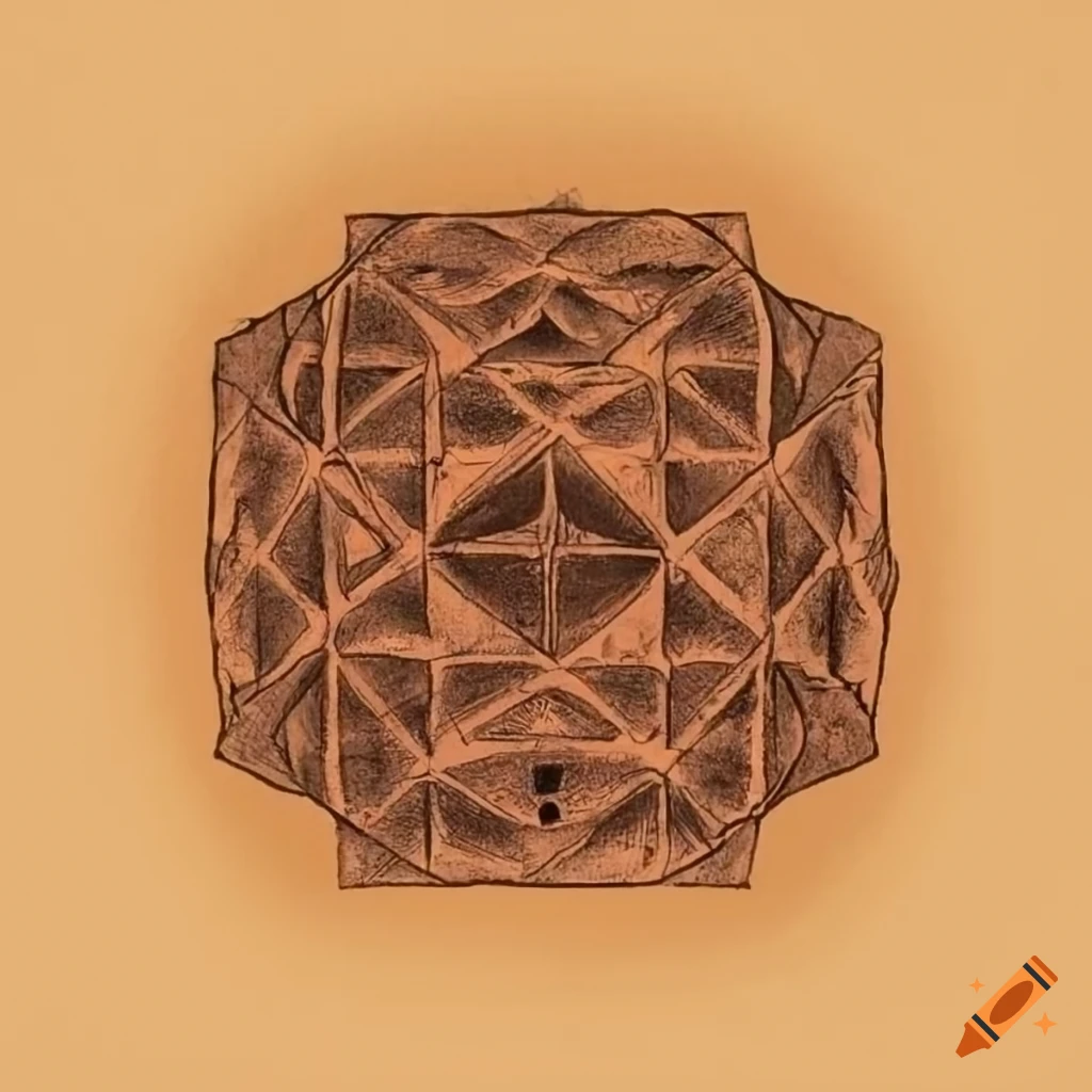 ink drawing of a Japanese-style psychotic cube