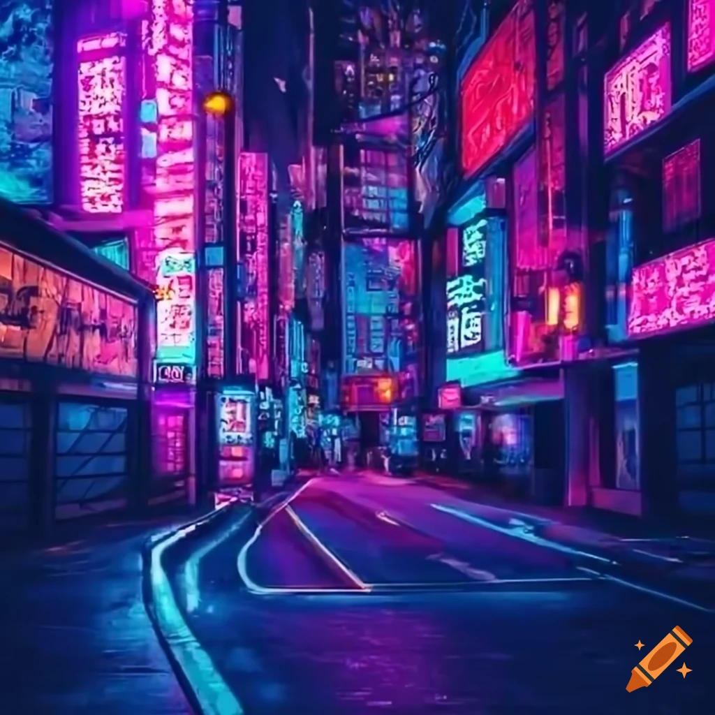 neon cityscape of Tokyo at night