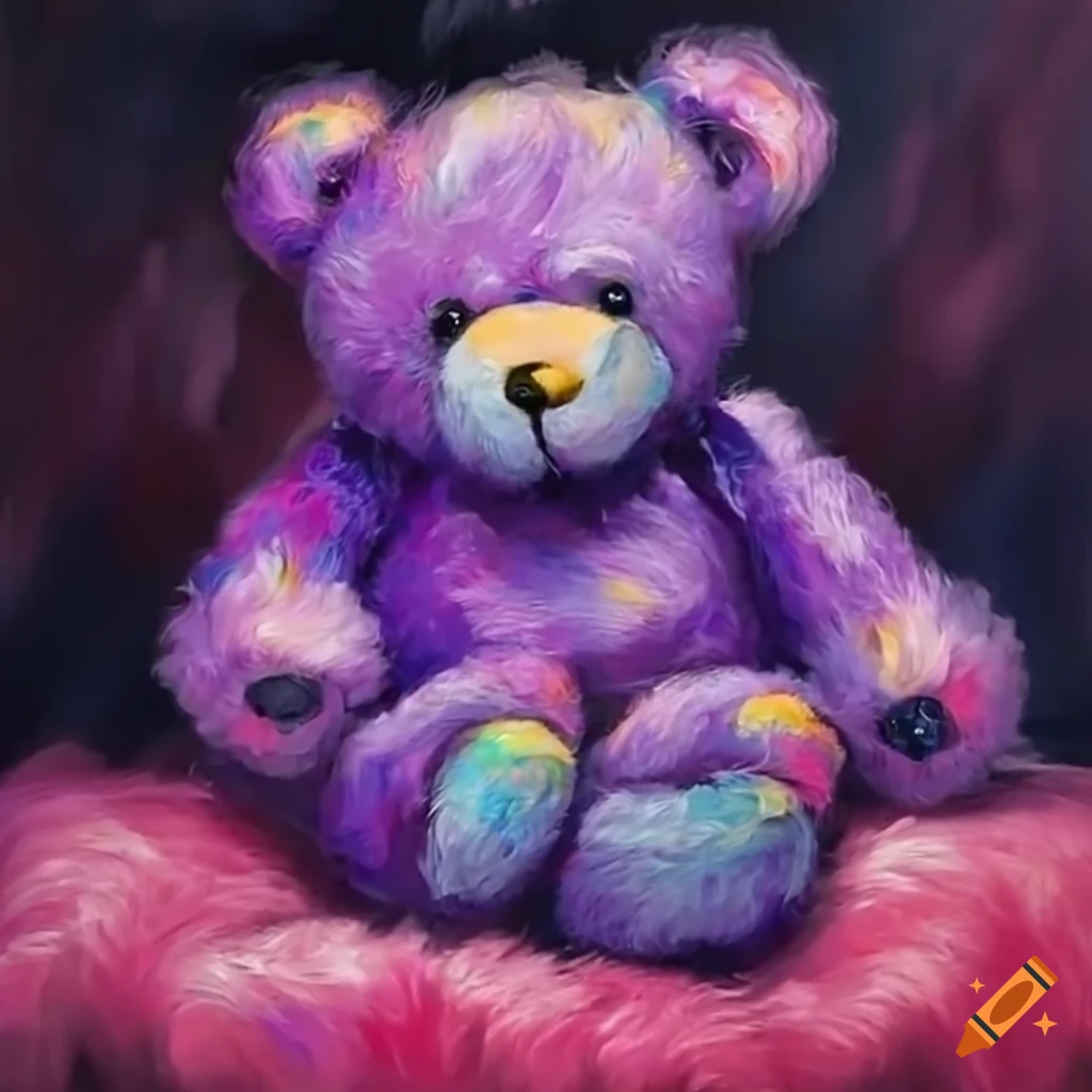 Cute, little, baby bear with big shiny eyes, sitting on Craiyon