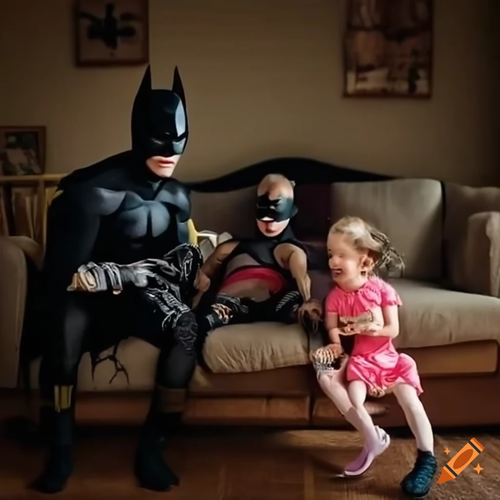 father and daughter playing with dollhouse