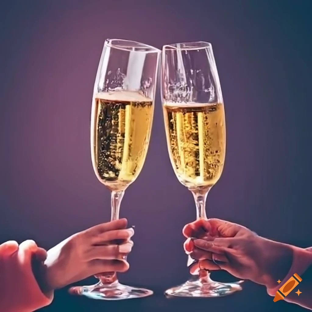 couple toasting with champagne to celebrate their one-year anniversary