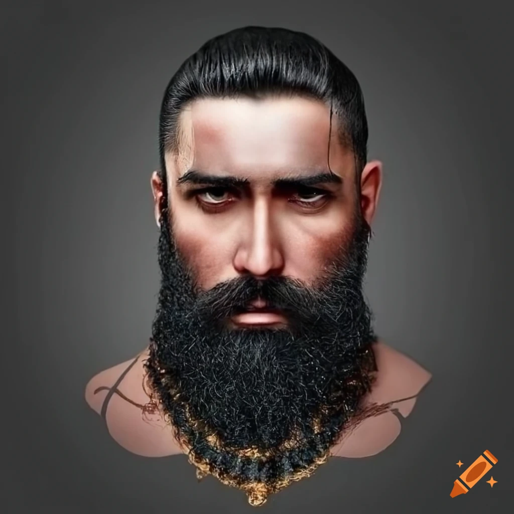 Portrait of a bearded greek with a scar