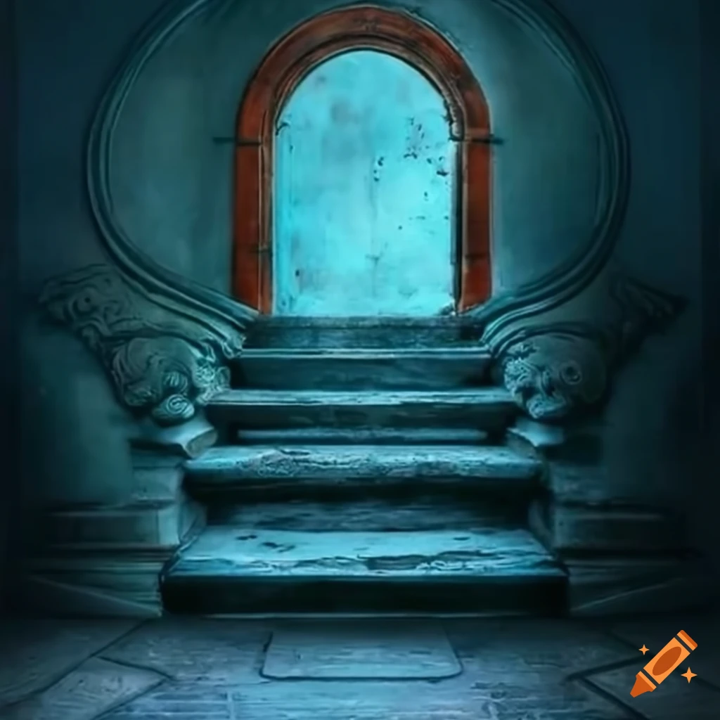 Stunning staircase leading to ancient door