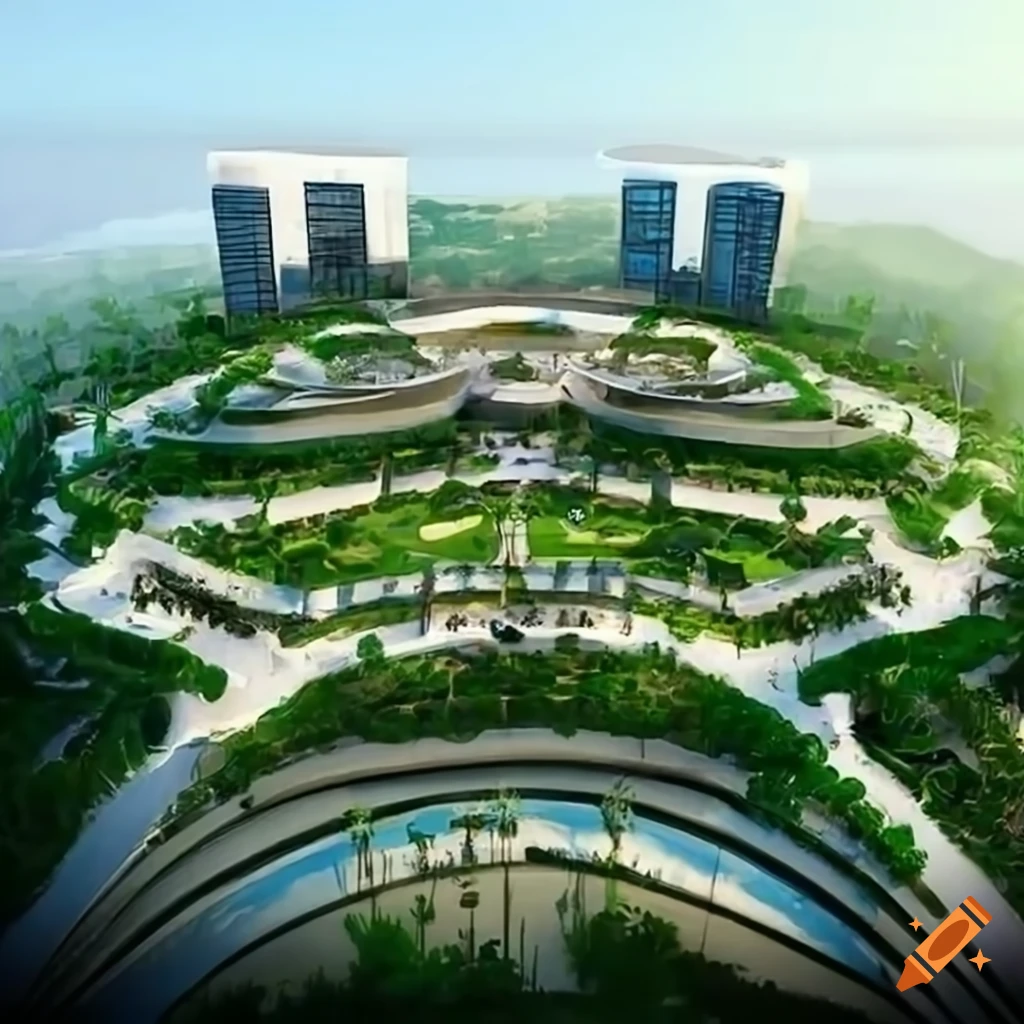 modern mall building inspired by agriculture terraces