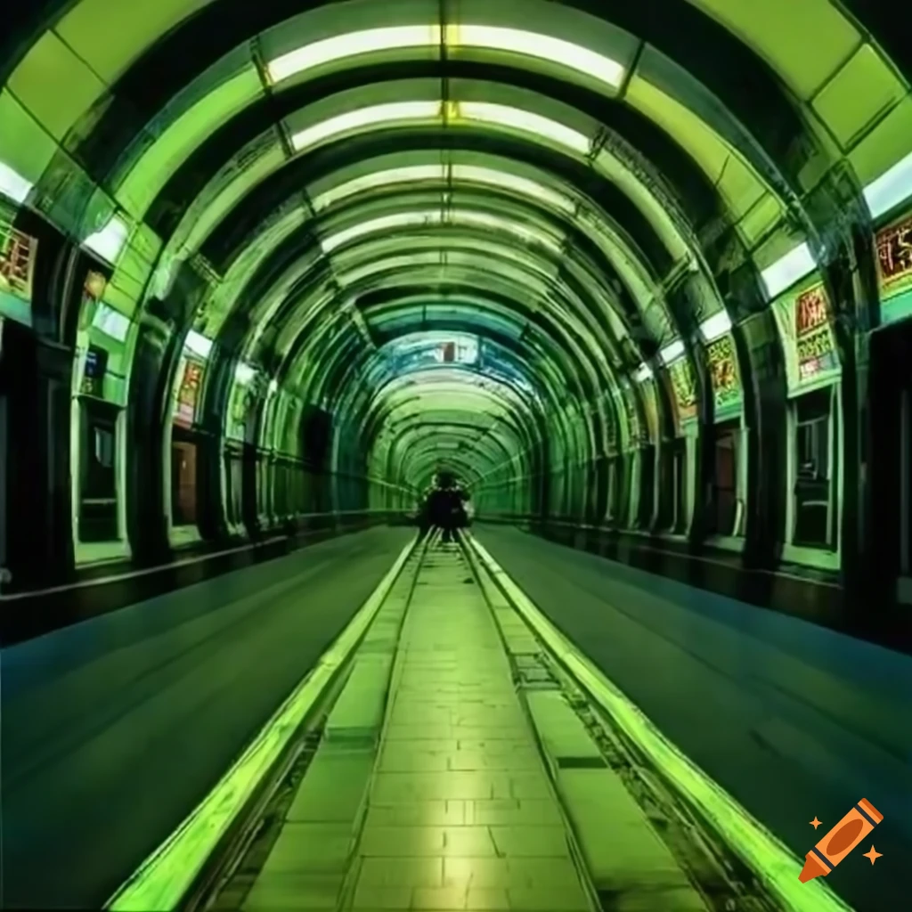 Beautiful lighting in a fantasy subway