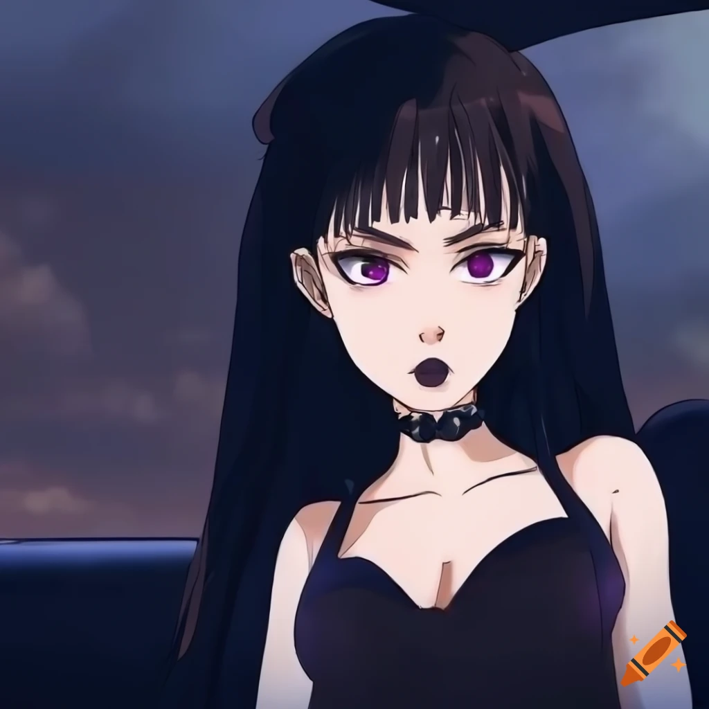 90s anime girl sitting in a limo on Craiyon