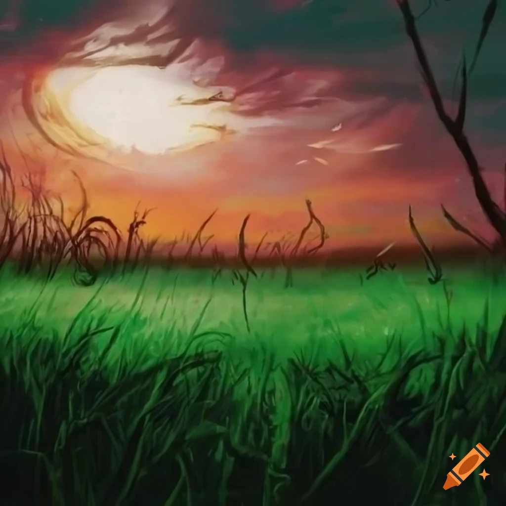 dark horror fantasy grassland artwork