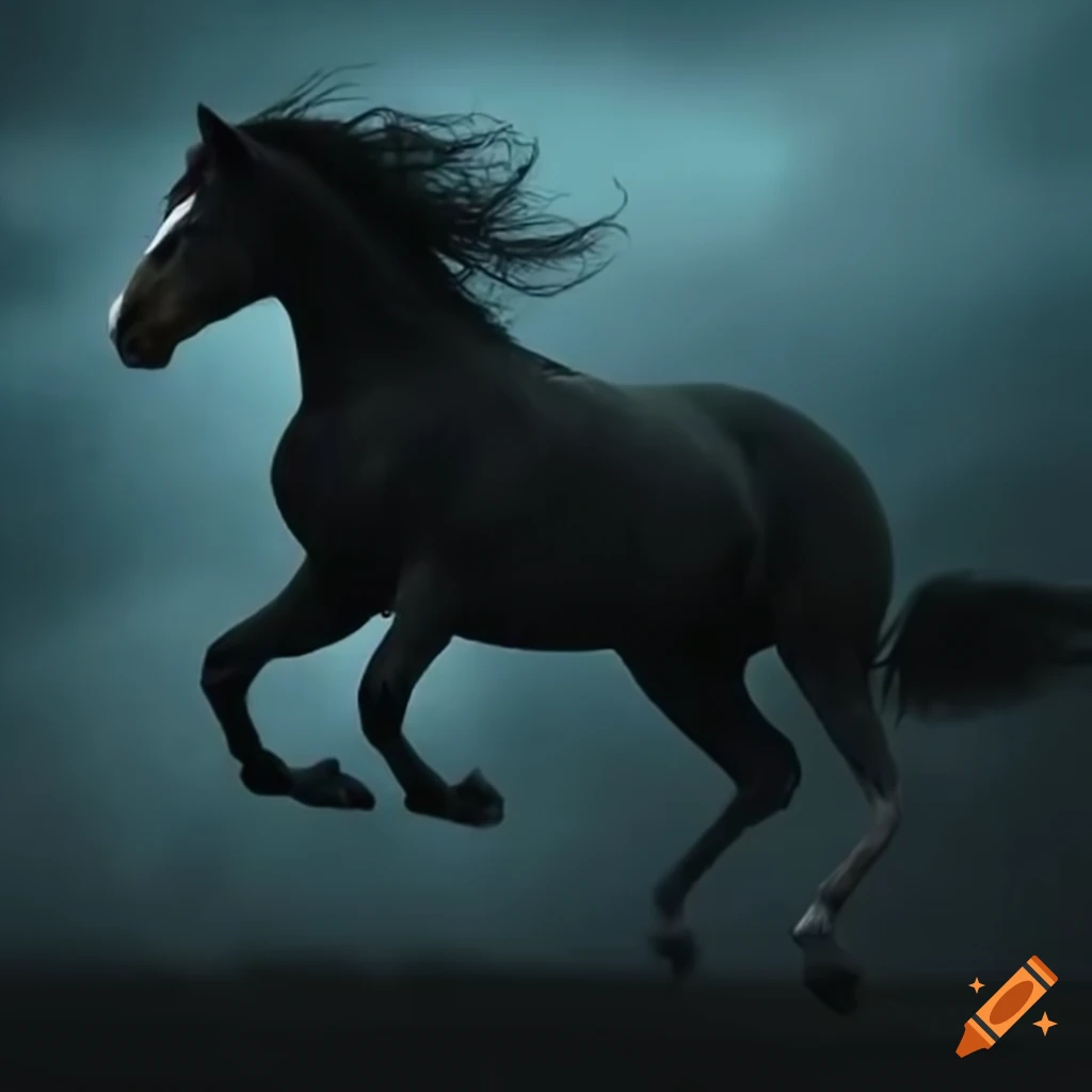 Image of a horse in full gallop on Craiyon