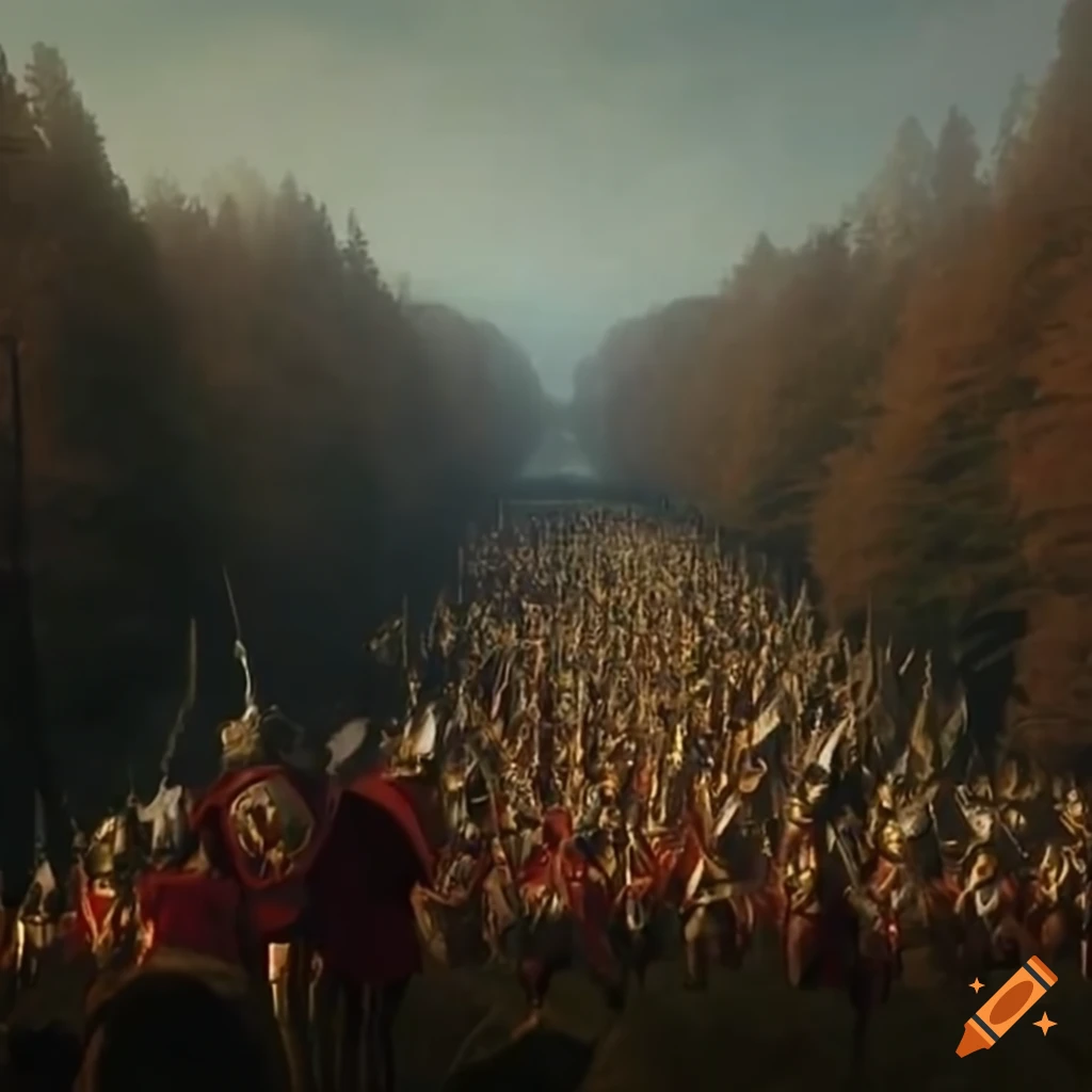 Emperor Valentinian I leading Roman legions on horseback