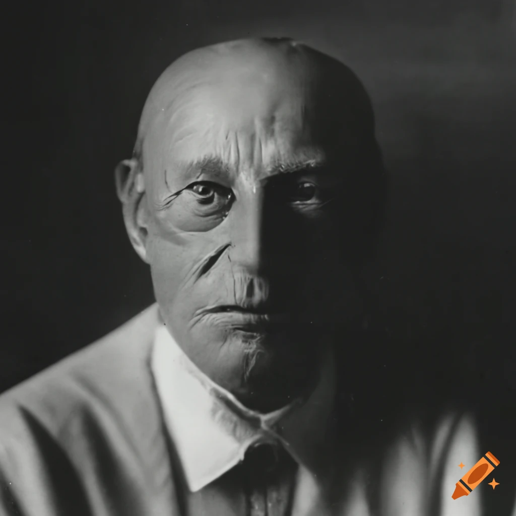 black and white portrait of Erich von Stroheim as a sinister medical doctor