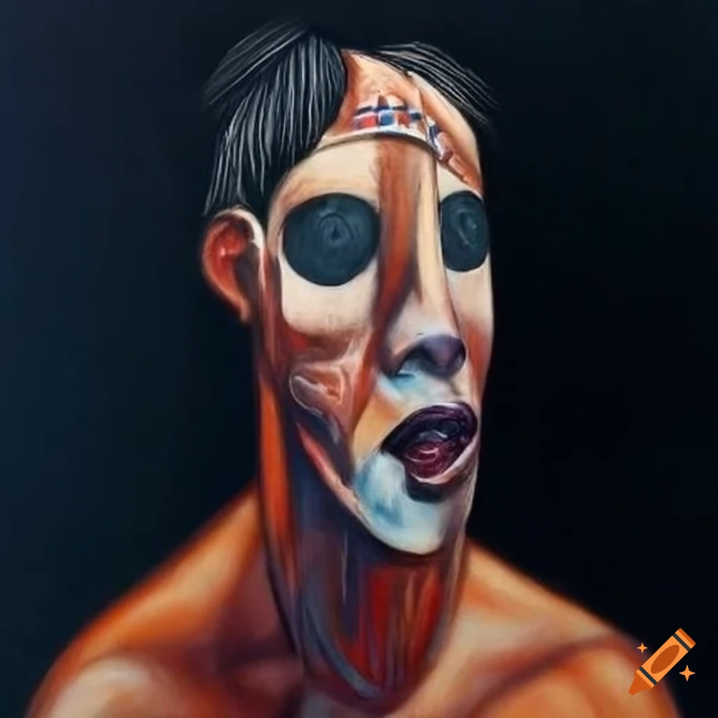 surrealistic painting inspired by Francis Bacon and Giorgio de Chirico