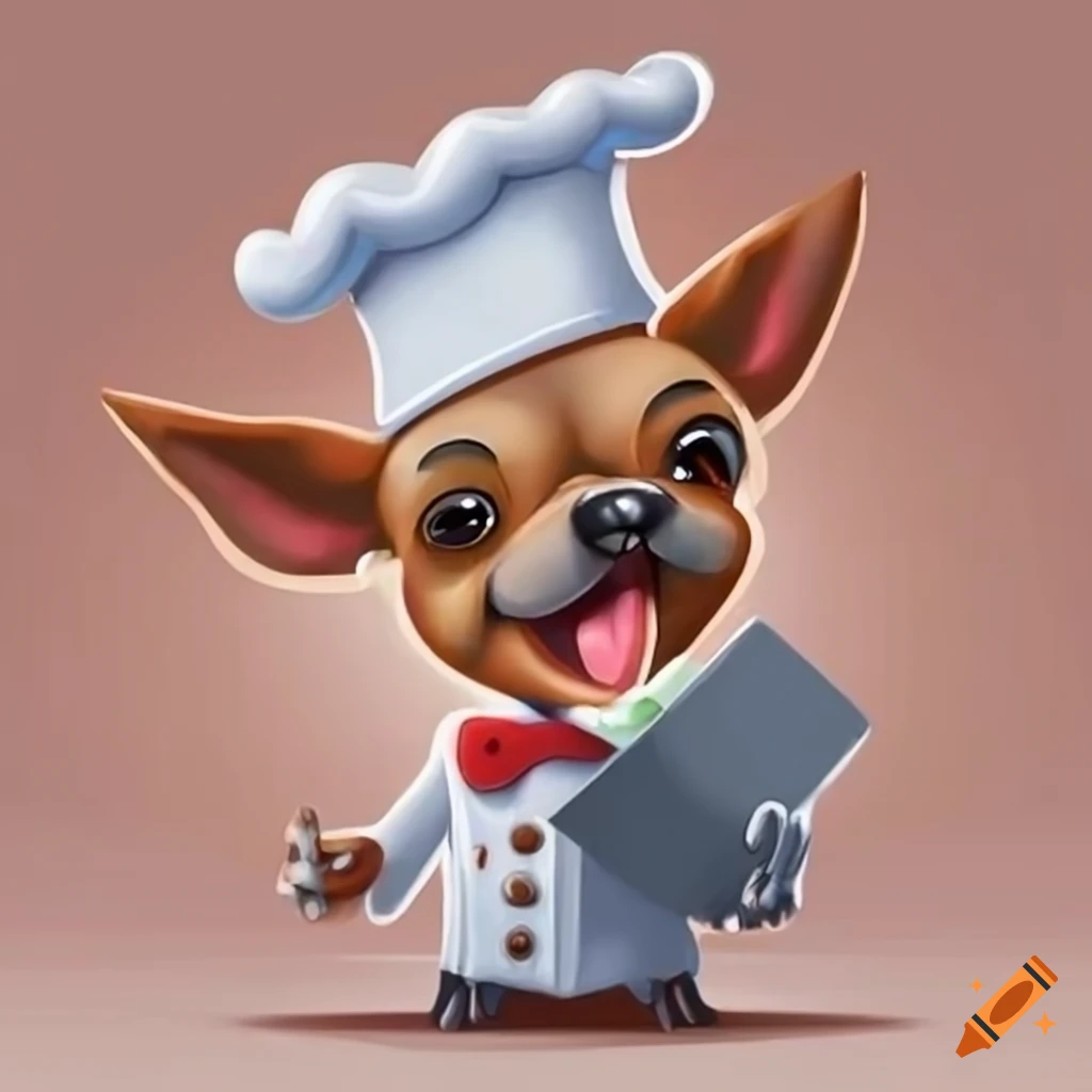 cartoon image of a chihuahua chef