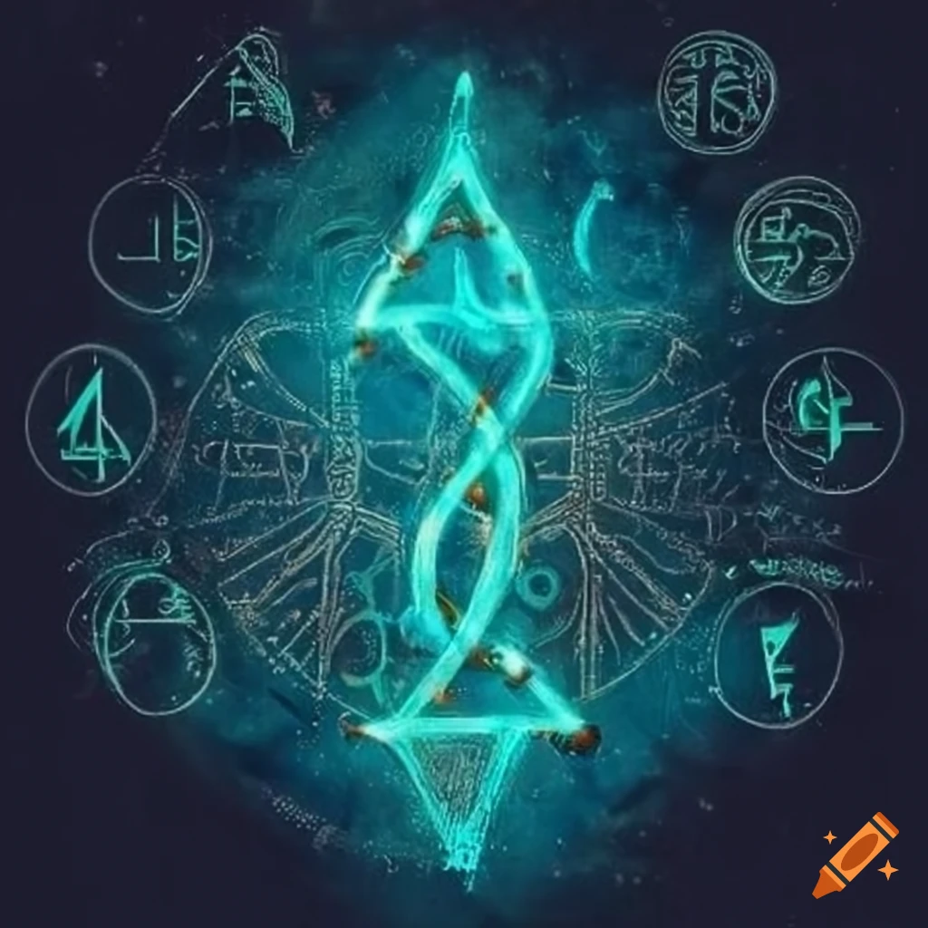 Poster with mysterious symbols