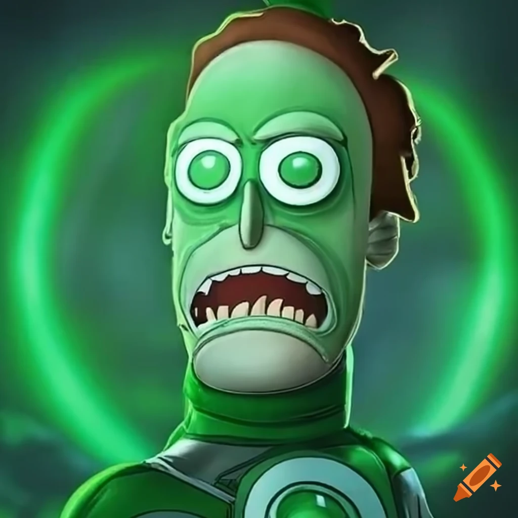 Rick and Morty green lantern mask