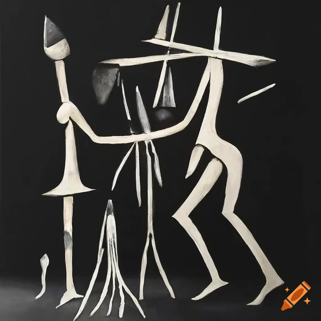 surreal artwork inspired by Wifredo Lam and Picasso
