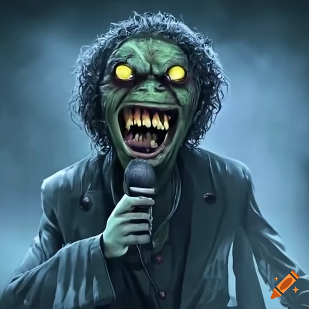 karaoke monster on a spooky stage
