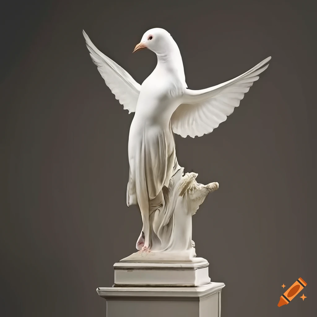 Sculpture of a white dove by antonio canova