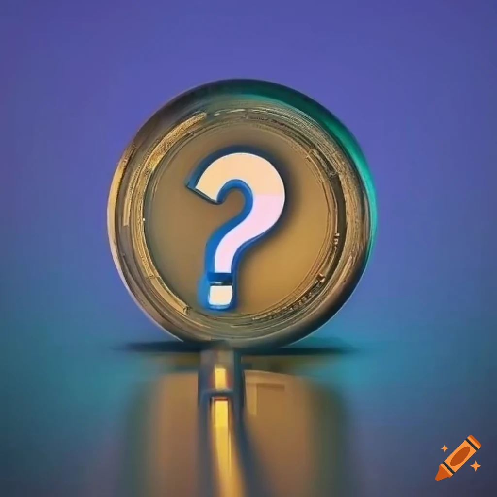 Cryptocurrency logo with question mark motif on Craiyon
