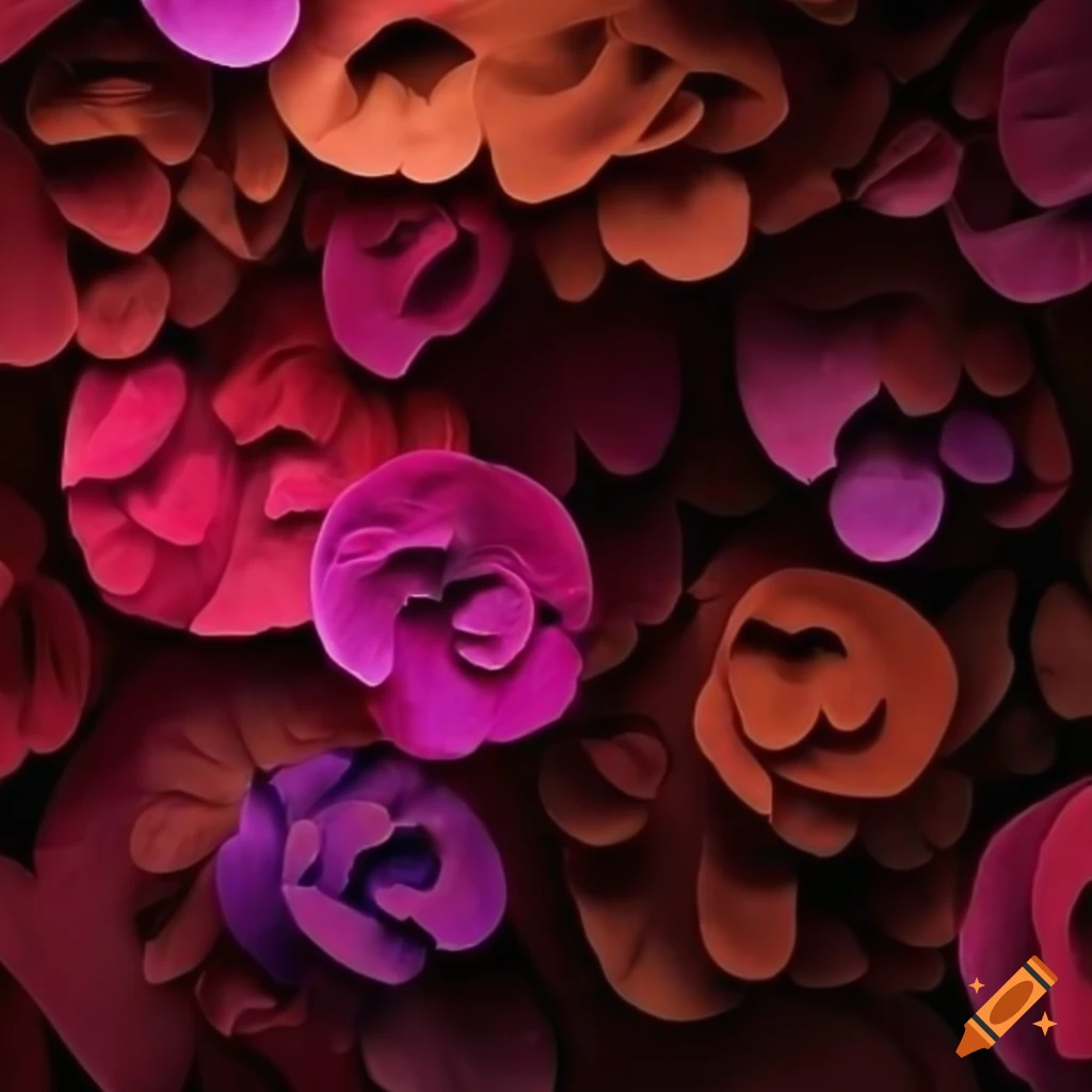 pastel art background with colorful plants