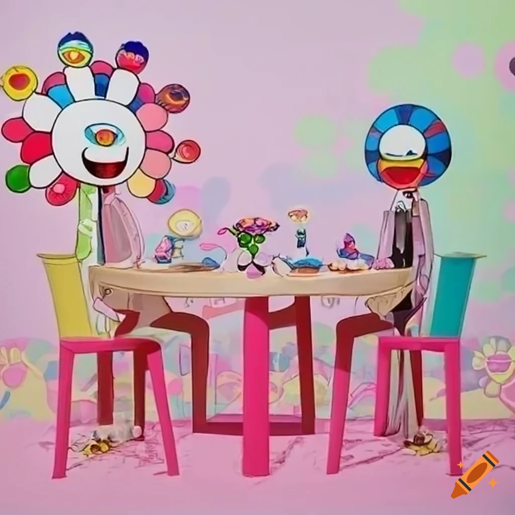 artwork of Alfresco dining by Chiho Aoshima and Takashi Murakami