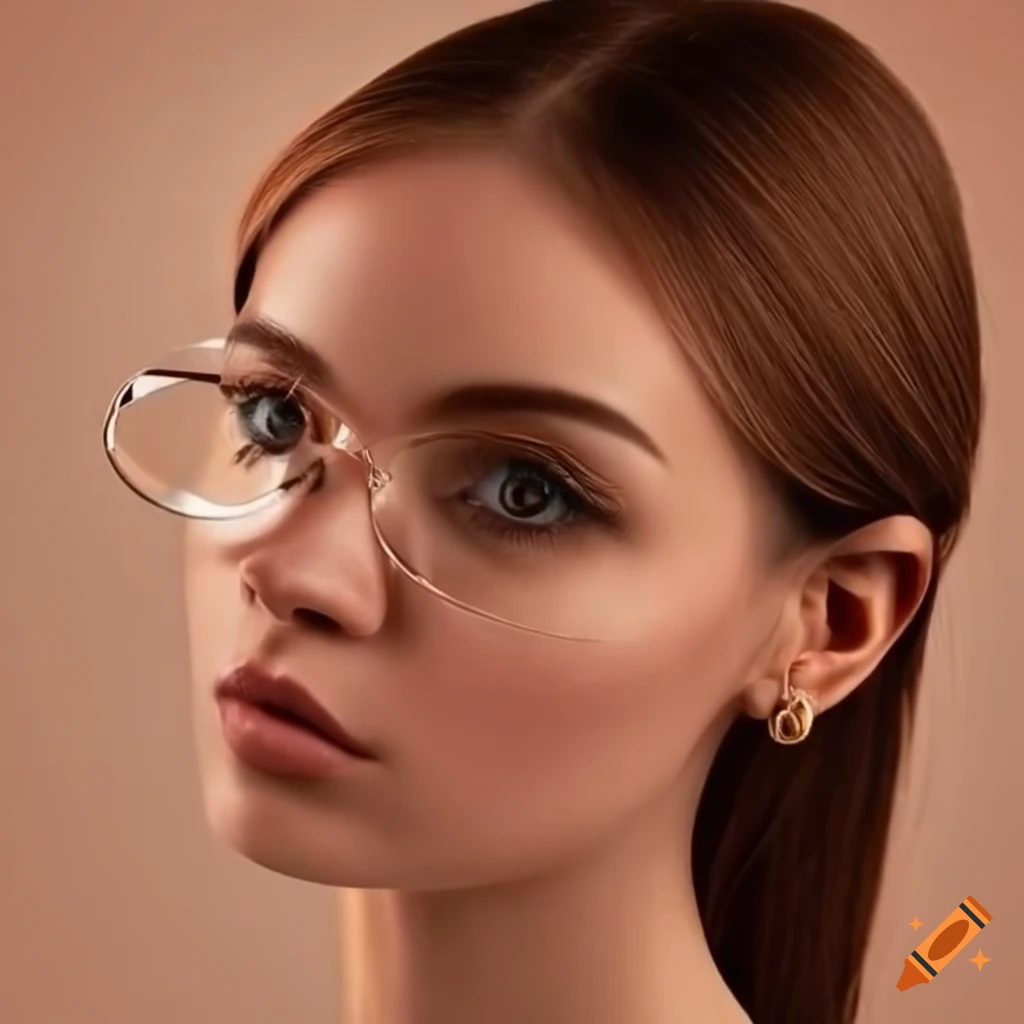 portrait of a woman with unique facial features and glasses