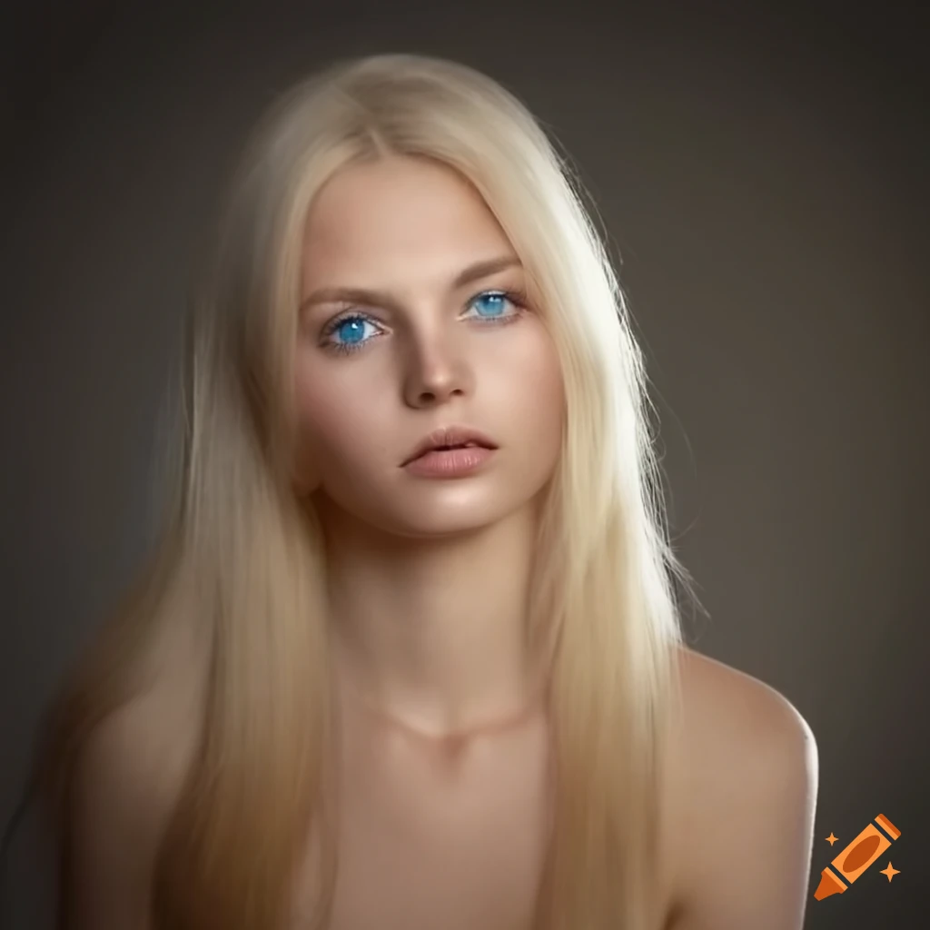 Portrait Of An Attractive Blonde Woman With Blue Eyes 2835