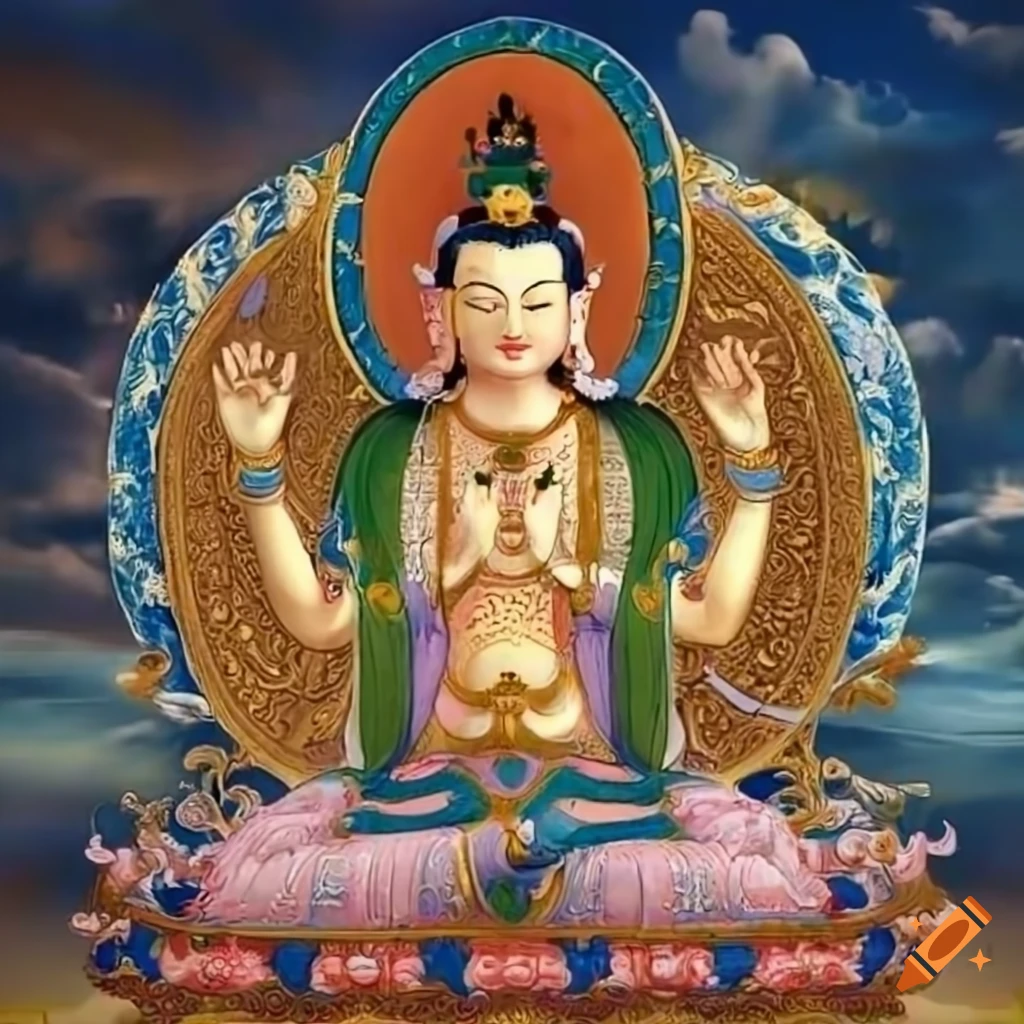 Image of avalokitesvara bodhisattva in deep meditation on Craiyon