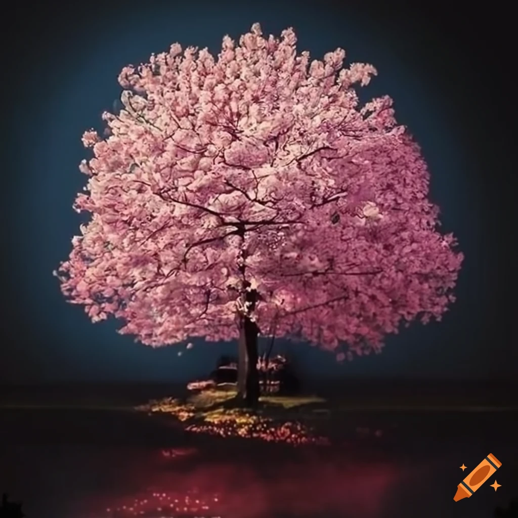 Album cover with japanese cherry blossoms on Craiyon