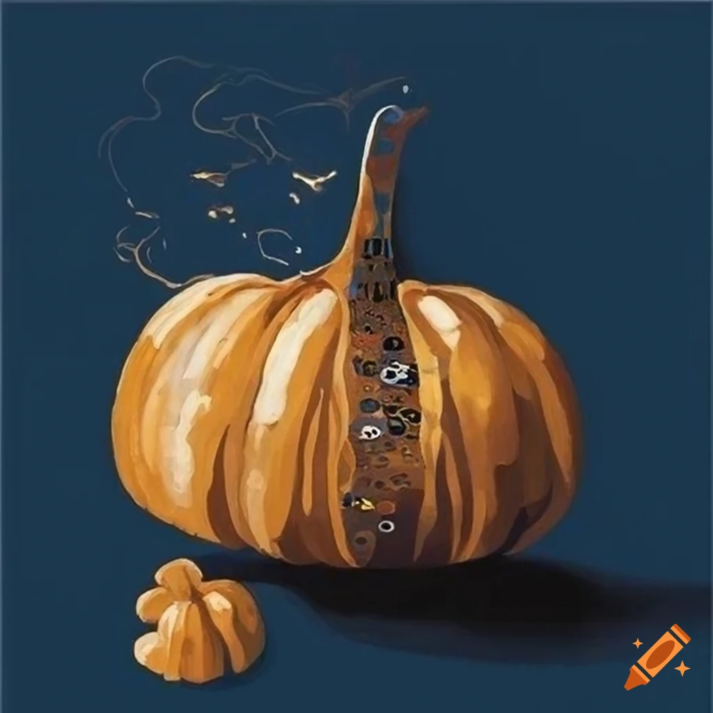 Klimt-inspired summery pumpkin artwork