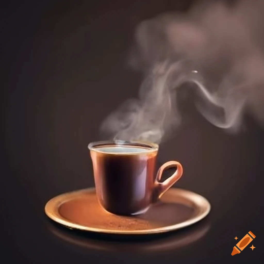 cup of ethiopian coffee with smoke rising