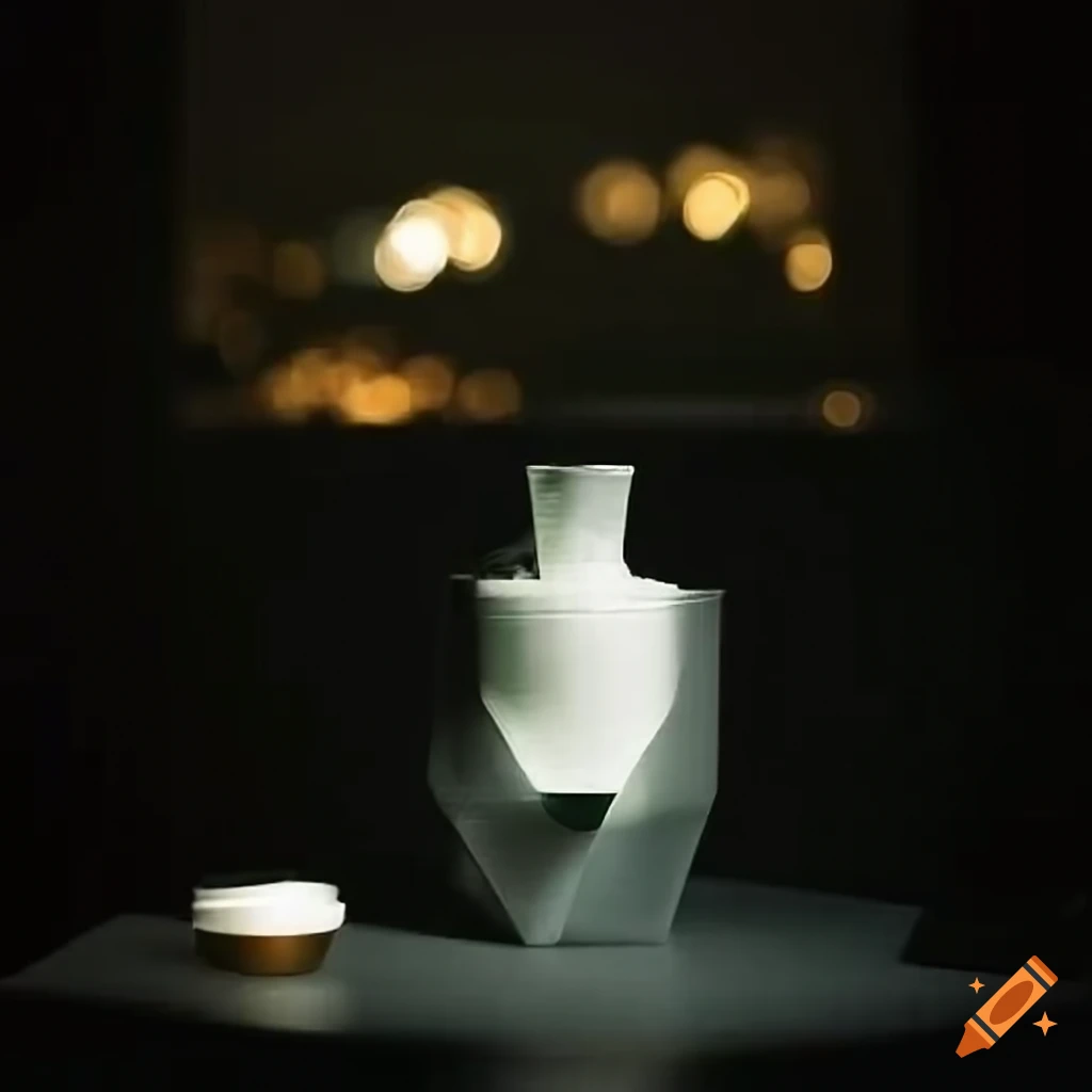 cubist vase with dramatic lighting