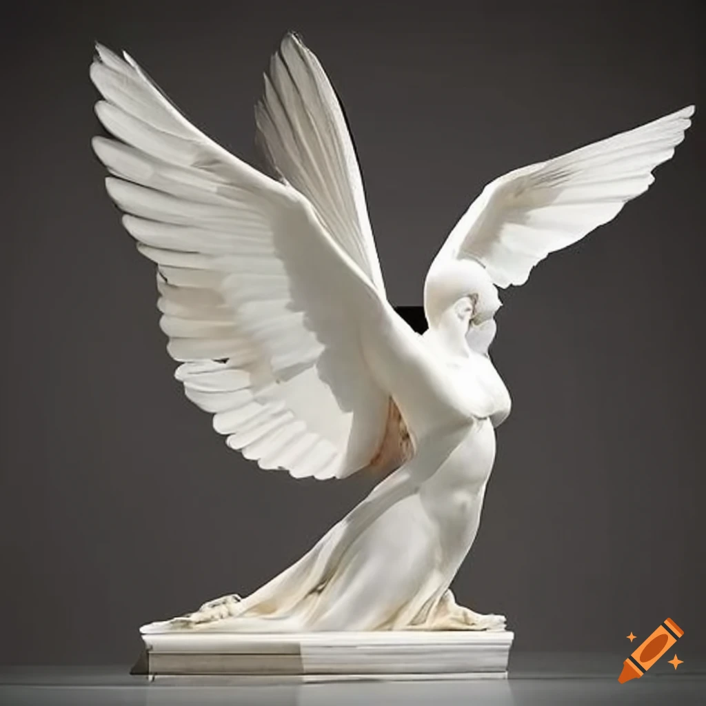 Sculpture of a white dove by antonio canova