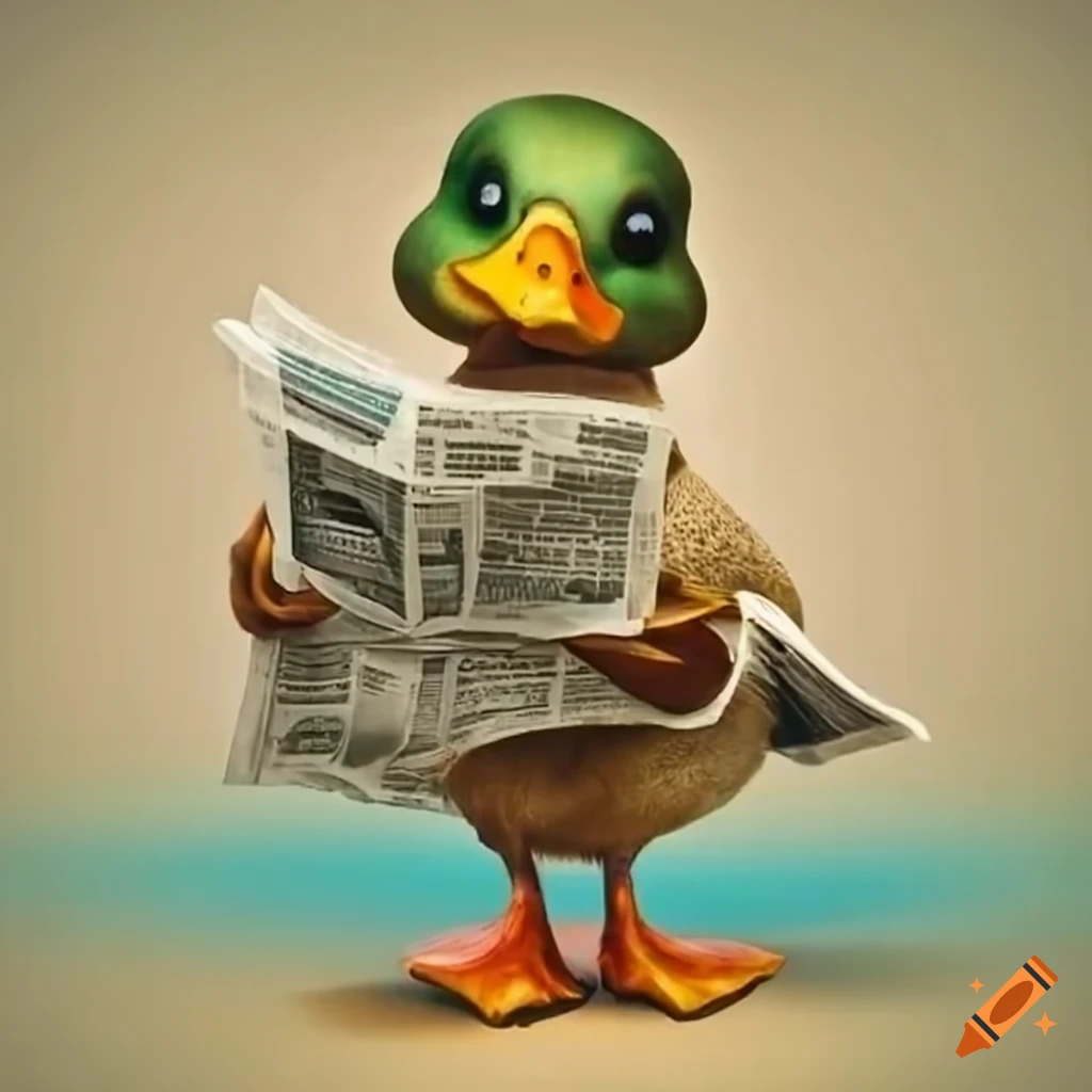 funny picture of a duck reading a newspaper