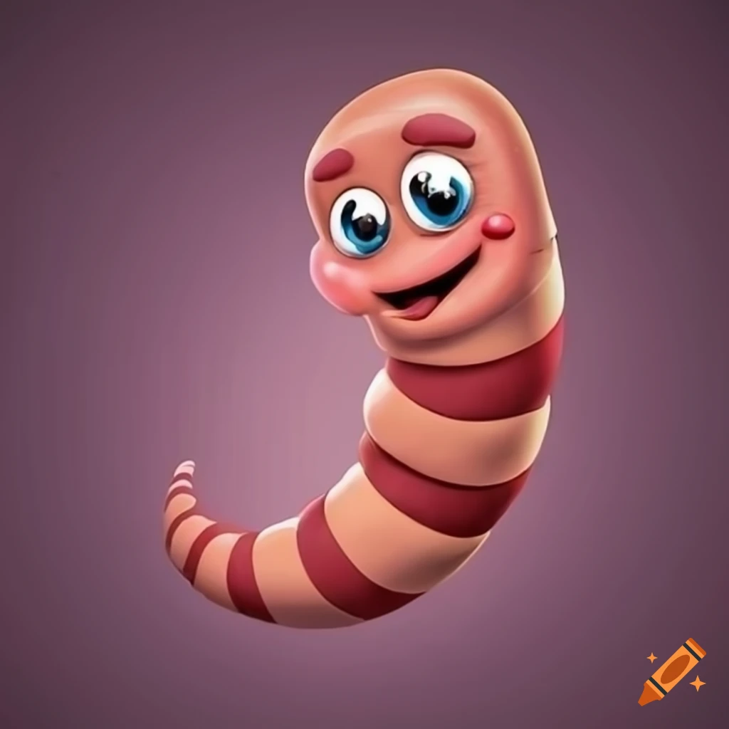 Cute earthworm with a face on Craiyon