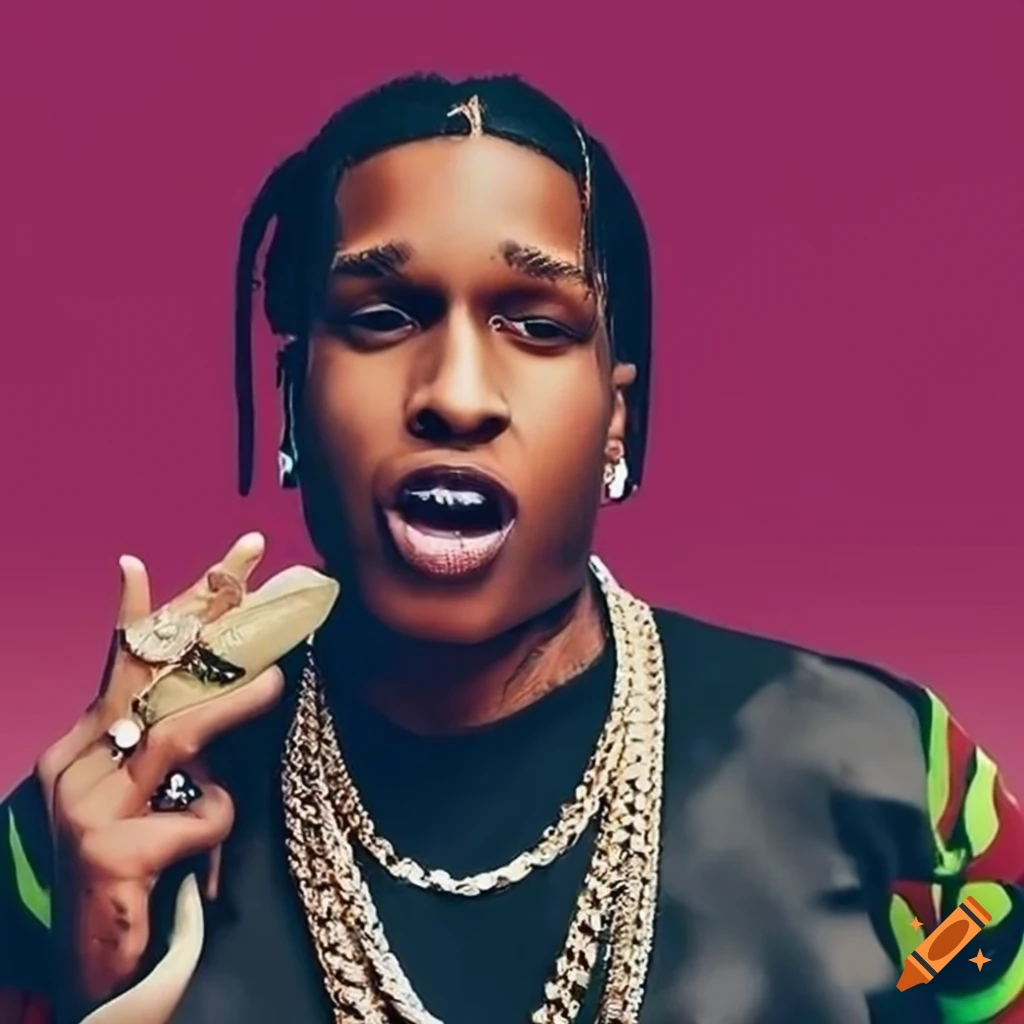 Asap rocky with golden grillz as a game character