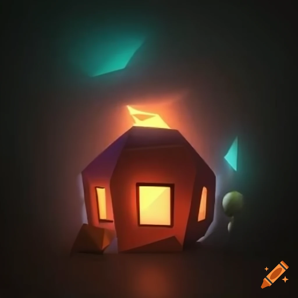 half dodecahedron shaped house drawing