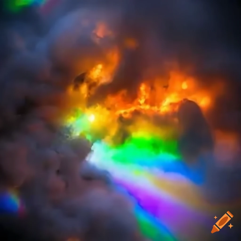 Colorful artwork featuring cats and explosions on Craiyon