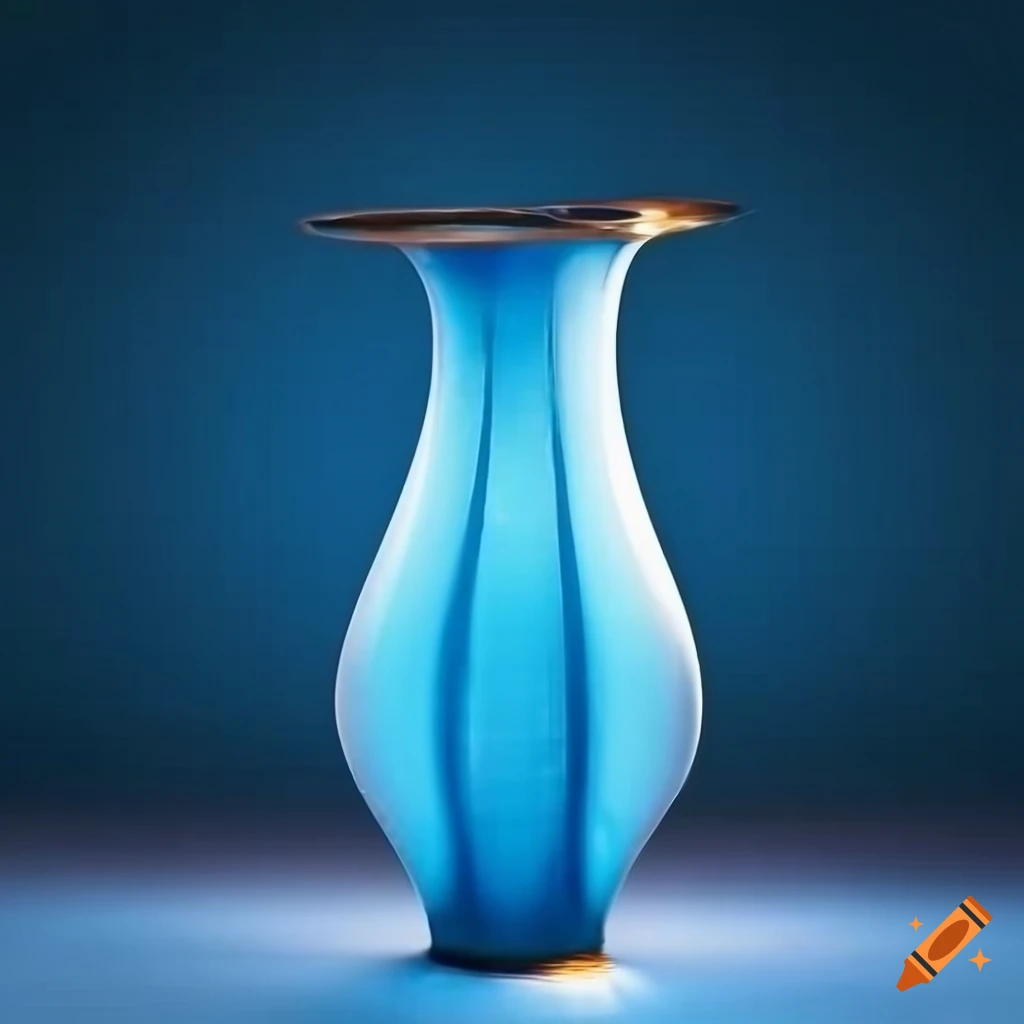 photo-realistic blue hour lighting on an art deco vase